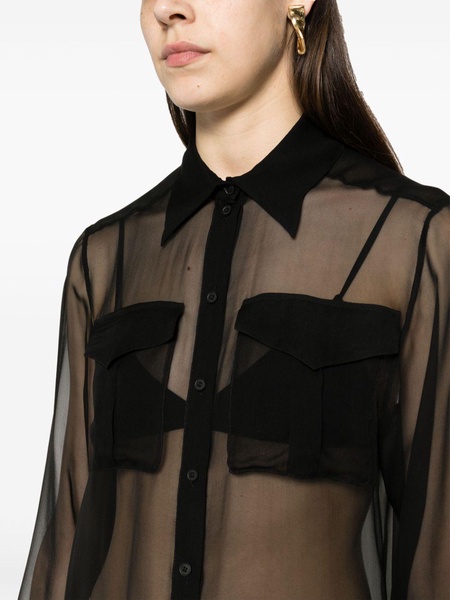 semi-sheer silk shirt