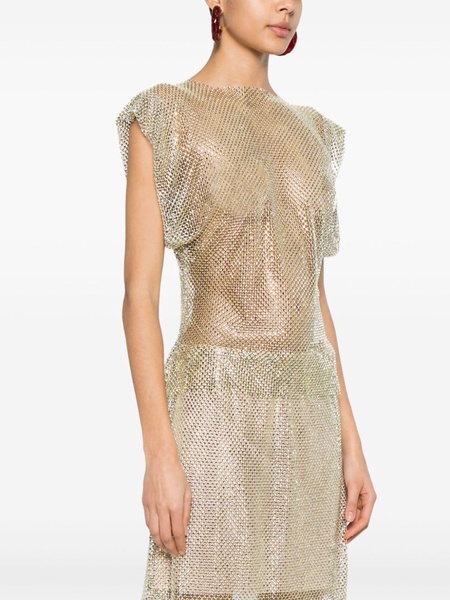 rhinestone sheer sleeveless blouse