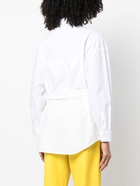 perforated belted-waist shirt