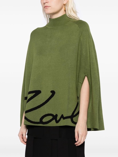 Karl Signature fine-knit cape