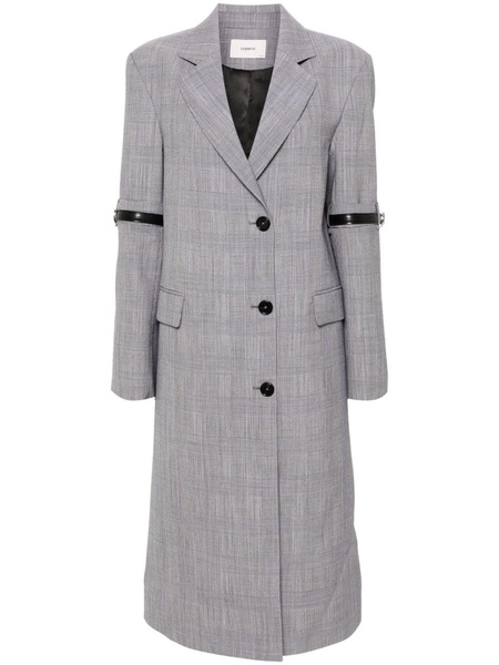 checked midi coat