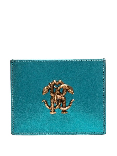 monogram-plaque leather cardholder