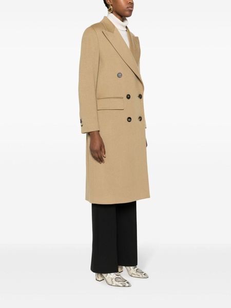 double-breasted virgin-wool coat