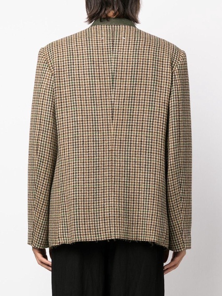 houndstooth-pattern wool blazer