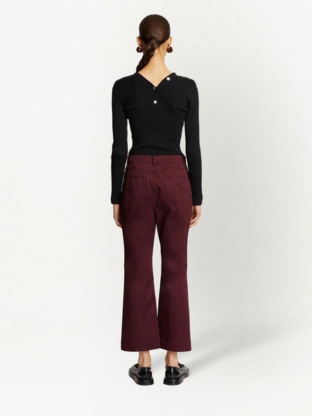 cropped kick-flare trousers