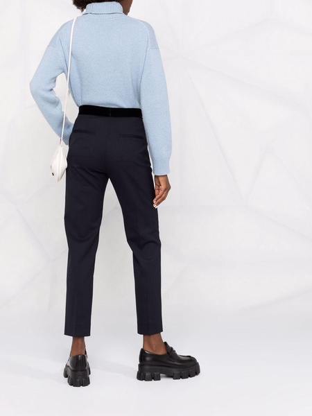 pressed-crease tailored trousers