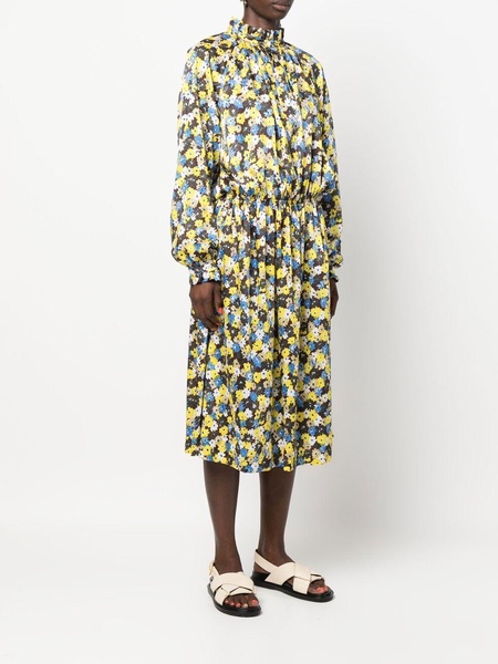 Twill Daisy Bouquet print dress