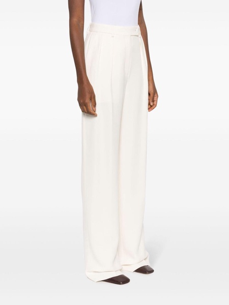 wide-leg tailored silk trousers