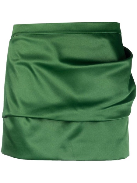 ruffled satin-finish miniskirt