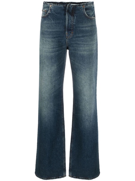 flared-leg cotton jeans