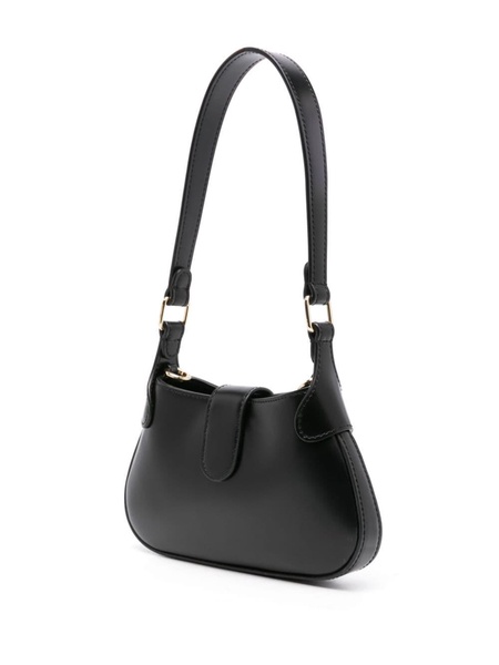 foldover-top leather shoulder bag