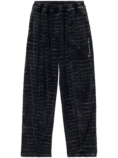 wide-leg velvet track pants