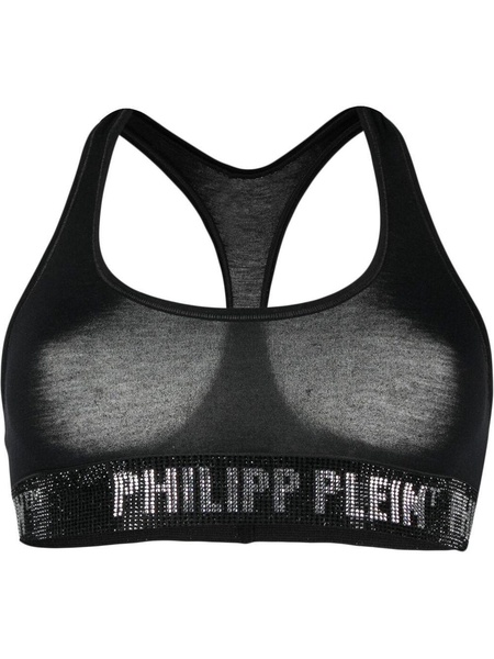 logo-embellished cotton sports bra