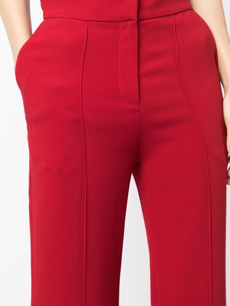 high-waisted crepe flared trousers