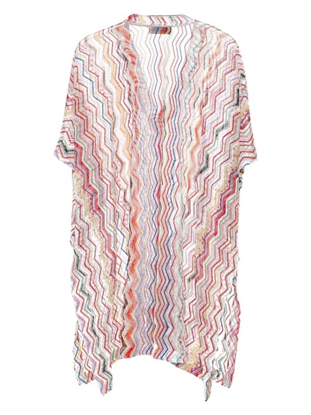 V-neck zigzag-woven kaftan