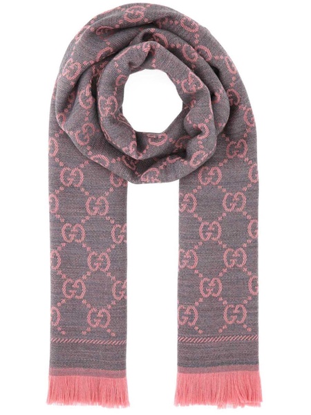 pink GG logo wool scarf 