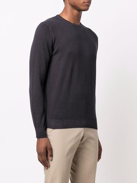 fine-knit rib-trimmed jumper