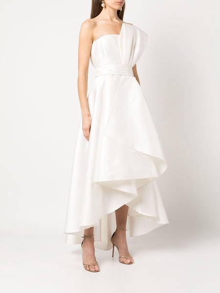 Tara draped strapless gown