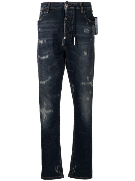 low-rise slim-cut jeans 