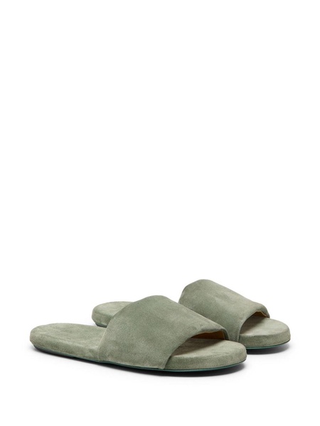 padded suede slides