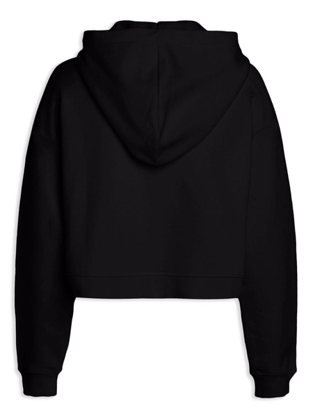 logo patch zipped hoodie