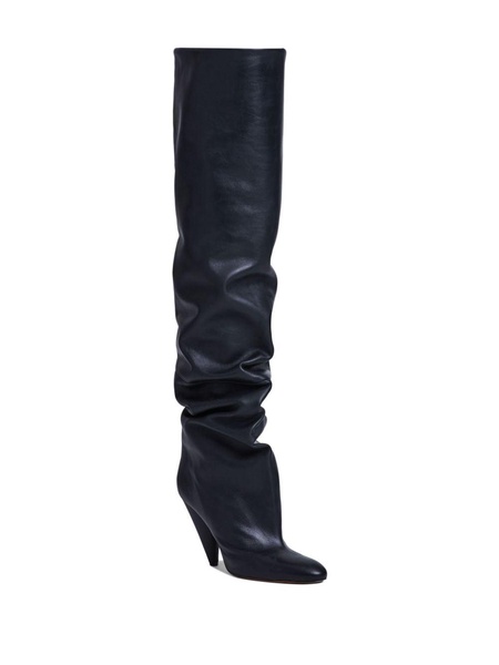 Cone Slouch Over The Knee 100mm leather boots