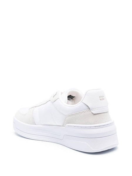 panelled leather sneakers