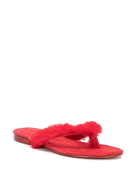 Ivanka artificial fur flip-flops