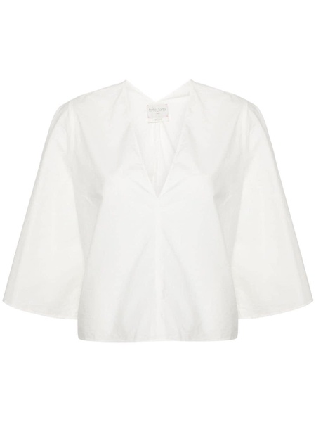 poplin bell-sleeves blouse