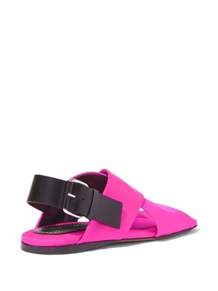 square crossover strap sandals