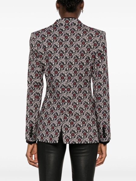 patterned-jacquard blazer