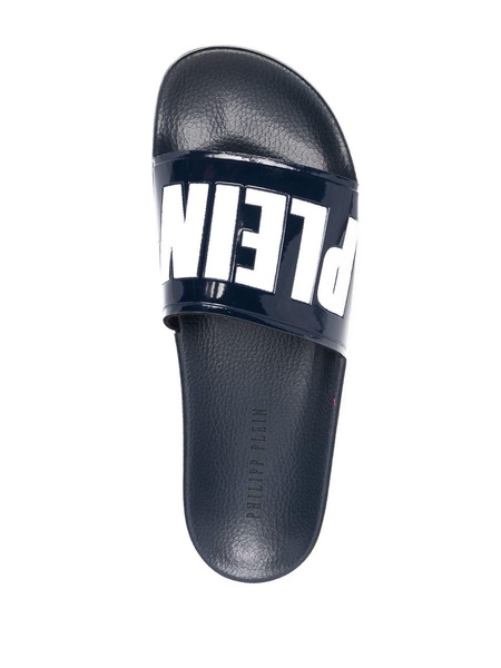 two-tone logo-print slides