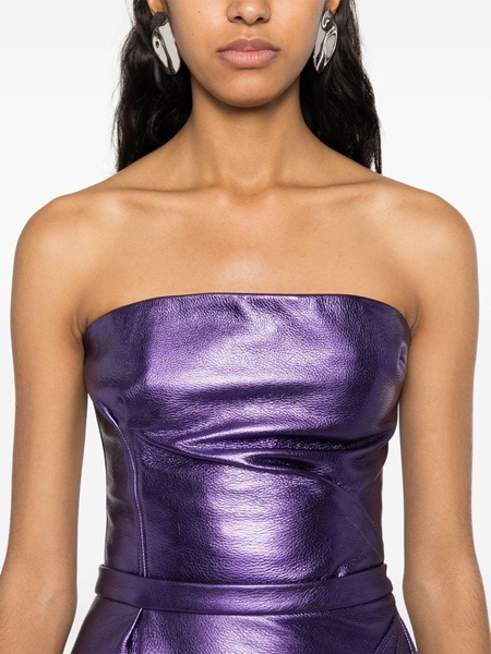 Purple Metallic Leather Top