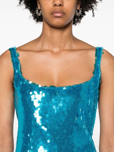 Blue Hornet Sequinned Tank Top