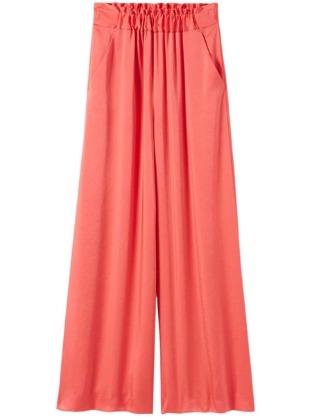 High-rise wide-leg satin trousers