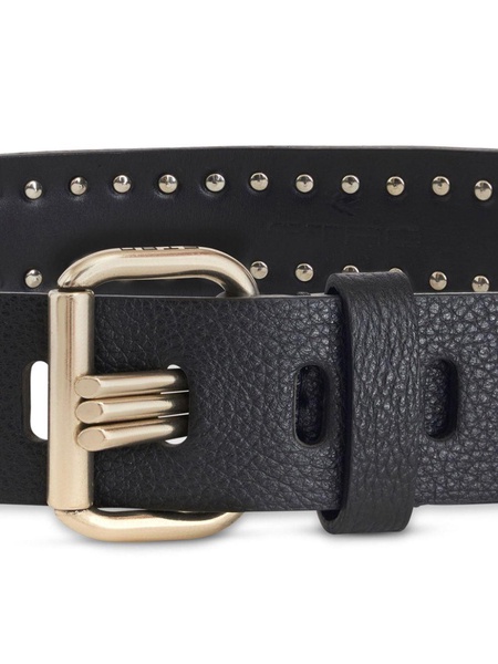 stud-embellished leather belt