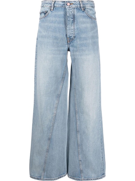 seam-detail wide-leg jeans