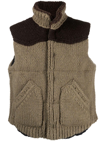 padded tricot wool gilet