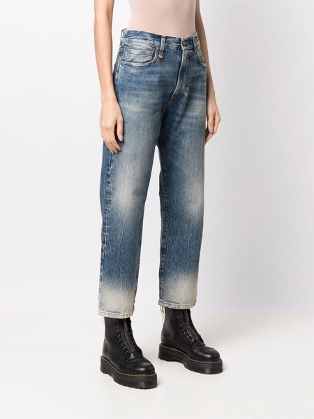 Kelly cropped distressed-hem jeans