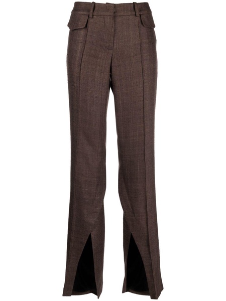 Newport pleated flared trousers