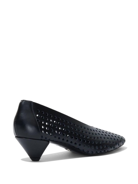 perforated leather pumps