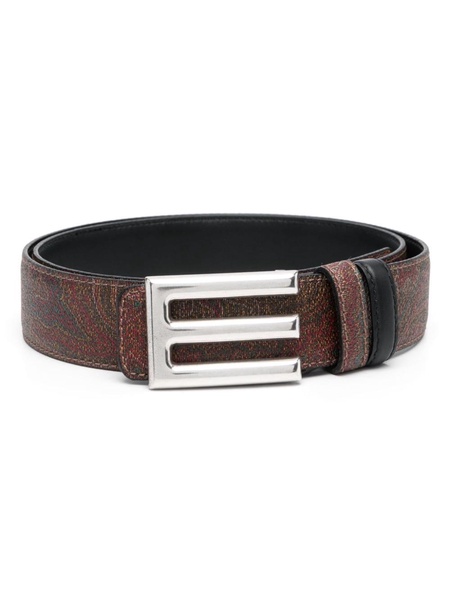 paisley-print reversible belt