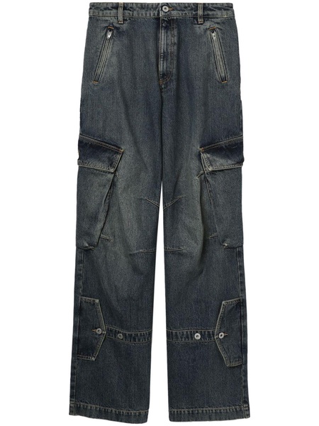 high-rise wide-leg cargo jeans