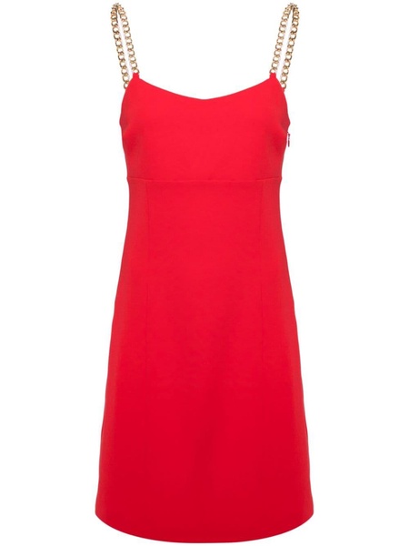 chain-strap crepe slip dress