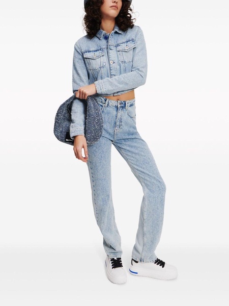 high-rise looped jeans