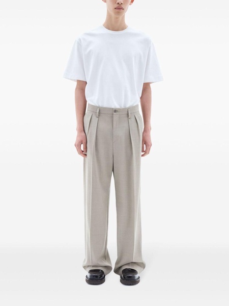 pressed wide-leg trousers