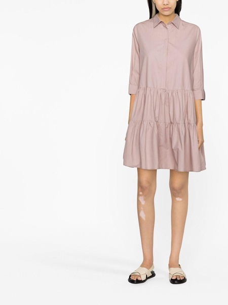 tiered cotton mini shirtdress