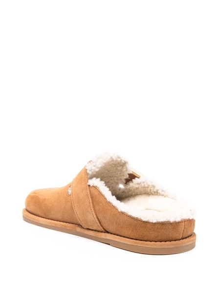 Brown Fendi Feel Suede Slippers