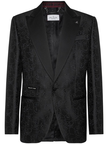 single-breasted jacquard blazer