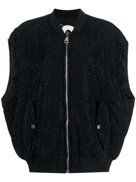 rhinestone-embellished padded gilet